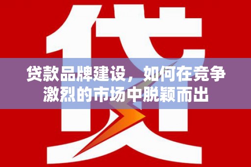 博尔塔拉蒙古贷款品牌建设，如何在竞争激烈的市场中脱颖而出