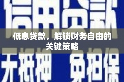 博尔塔拉蒙古低息贷款，解锁财务自由的关键策略